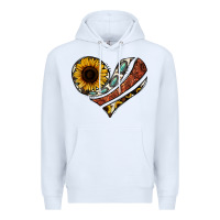 White western sunflower cowhide  heart Premium Hoodie - Jasminsmagicworld