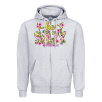 Heather Grey summer be salty matthew 5 13 Zipper Hoodie - texasbilliewilder