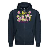 Navy summer be salty matthew 5 13 Zipper Hoodie - texasbilliewilder