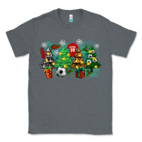 Charcoal Heather christmas trees with soccer Classic Tee - Zillion Design Studio