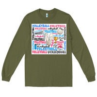 Army Green volleyball Long Sleeve Tee - Zillion Design Studio
