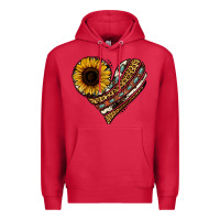Cardinal western sunflower leopard cowhide heart Premium Hoodie - Jasminsmagicworld