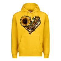 Lemon western sunflower leopard cowhide heart Premium Hoodie - Jasminsmagicworld