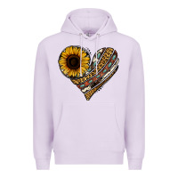 Lilac western sunflower leopard cowhide heart Premium Hoodie - Jasminsmagicworld