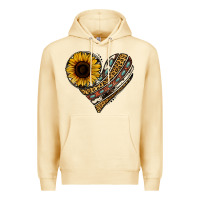 Pina Colada western sunflower leopard cowhide heart Premium Hoodie - Jasminsmagicworld