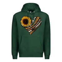Sports Green western sunflower leopard cowhide heart Premium Hoodie - Jasminsmagicworld