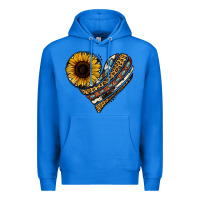 True Royal western sunflower leopard cowhide heart Premium Hoodie - Jasminsmagicworld