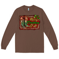 Chestnut Merry Christmas Y'all Boots Long Sleeve Tee - RanaPortraitStore