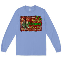 Colony Blue Merry Christmas Y'all Boots Long Sleeve Tee - RanaPortraitStore