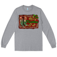Heather Grey Merry Christmas Y'all Boots Long Sleeve Tee - RanaPortraitStore