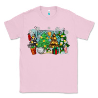 Bubblegum Pink christmas trees with volleyball Classic Tee - Zillion Design Studio