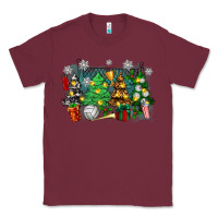 Burgundy christmas trees with volleyball Classic Tee - Zillion Design Studio