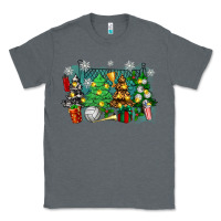 Charcoal Heather christmas trees with volleyball Classic Tee - Zillion Design Studio