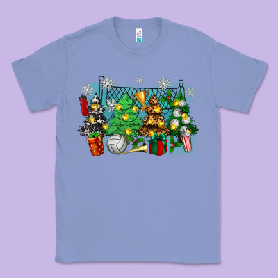 Classic Tee christmas trees with volleyball