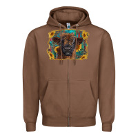 Chestnut highland cow calf with western background Zipper Hoodie - RanaPortraitStore