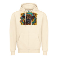 Sandshell highland cow calf with western background Zipper Hoodie - RanaPortraitStore