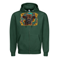 Highland Cow Calf With Western Background Zipper Hoodie | Teevron