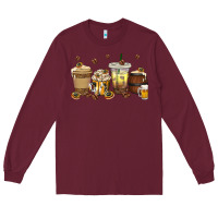 Burgundy beer coffee cups Long Sleeve Tee - texasbilliewilder