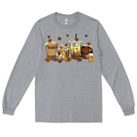 Heather Grey beer coffee cups Long Sleeve Tee - texasbilliewilder