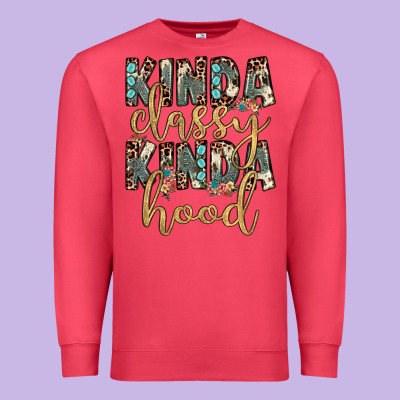 Kinda Classy Kinda Hood Premium Sweatshirt Designed By Jahusdesignshop