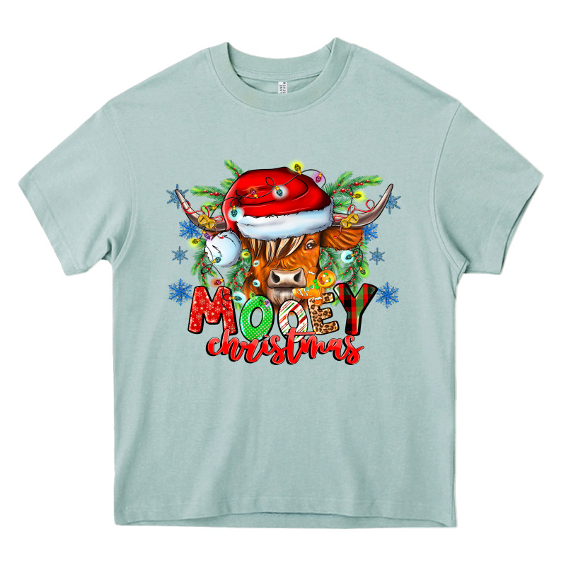 Mooey Christmas Heavy Core Tee by CowhideDigitalArt | Teevron