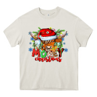 Cream Mooey Christmas Heavy Core Tee - CowhideDigitalArt