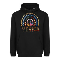 Black merica rainbow Heavyweight Hoodie - CowhideDigitalArt