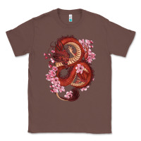 Chestnut red dragon and sakura cherry blossoms Classic Tee - RanaPortraitStore