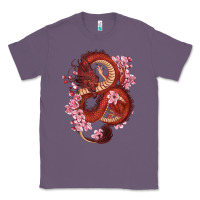 Lavender red dragon and sakura cherry blossoms Classic Tee - RanaPortraitStore