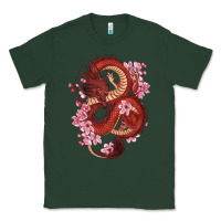 Sports Green red dragon and sakura cherry blossoms Classic Tee - RanaPortraitStore