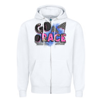 White go race Zipper Hoodie - Zillion Design Studio