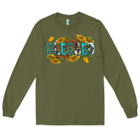 Army Green blessed Long Sleeve Tee - texasbilliewilder
