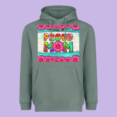 Proud Mom Heavyweight Hoodie Designed By Hra Design Shop