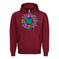 Burgundy race sunflower Zipper Hoodie - Zillion Design Studio