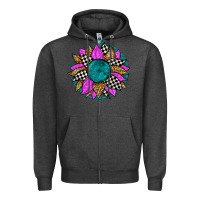 Charcoal Heather race sunflower Zipper Hoodie - Zillion Design Studio
