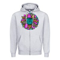 Heather Grey race sunflower Zipper Hoodie - Zillion Design Studio