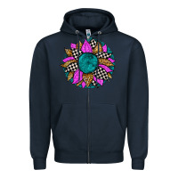 Navy race sunflower Zipper Hoodie - Zillion Design Studio
