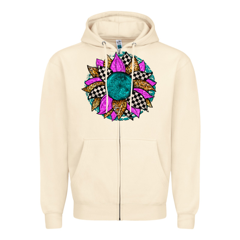 Race Sunflower Zipper Hoodie by Zillion Design Studio | Teevron