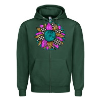 Sports Green race sunflower Zipper Hoodie - Zillion Design Studio