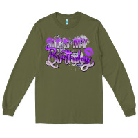 Army Green purple its my birthday Long Sleeve Tee - Zillion Design Studio