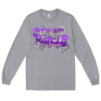 Heather Grey purple its my birthday Long Sleeve Tee - Zillion Design Studio