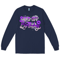 Navy purple its my birthday Long Sleeve Tee - Zillion Design Studio