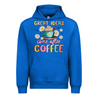 Cobalt great ideas come after coffee Urban Hoodie - MaliasSmallBusiness