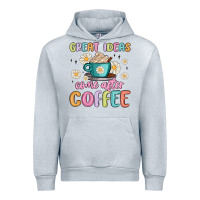 Heather Grey great ideas come after coffee Urban Hoodie - MaliasSmallBusiness