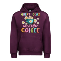Mauve Wine great ideas come after coffee Urban Hoodie - MaliasSmallBusiness