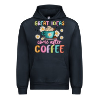 Navy great ideas come after coffee Urban Hoodie - MaliasSmallBusiness