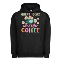 Pigment Black great ideas come after coffee Urban Hoodie - MaliasSmallBusiness