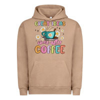 Pigment Burro great ideas come after coffee Urban Hoodie - MaliasSmallBusiness