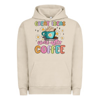 Pigment French Oak great ideas come after coffee Urban Hoodie - MaliasSmallBusiness