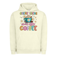 Pigment Pistachio great ideas come after coffee Urban Hoodie - MaliasSmallBusiness